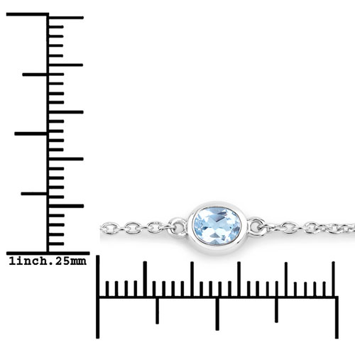 1.80 Carat Genuine Blue Topaz .925 Sterling Silver Bracelet