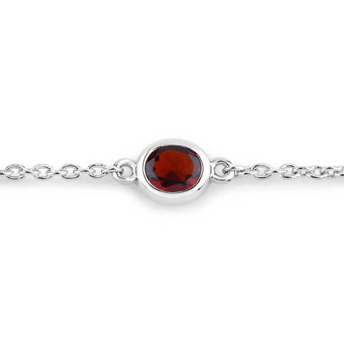 2.25 Carat Genuine Garnet .925 Sterling Silver Bracelet