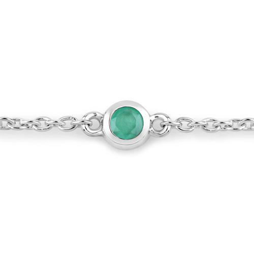 0.50 Carat Genuine Emerald .925 Sterling Silver Bracelet