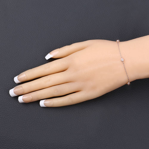 0.45 Carat Genuine Morganite .925 Sterling Silver Bracelet