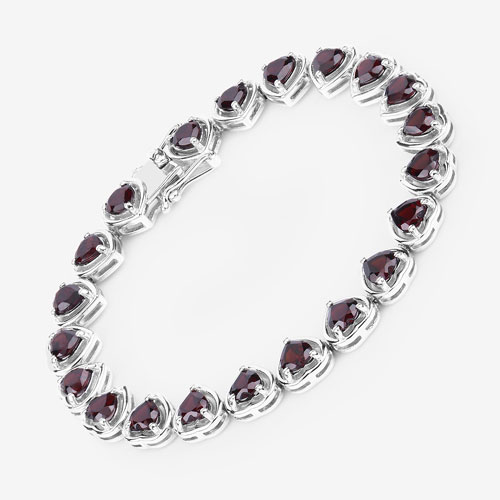 10.50 Carat Genuine Garnet .925 Sterling Silver Bracelet