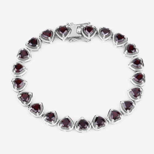 10.50 Carat Genuine Garnet .925 Sterling Silver Bracelet