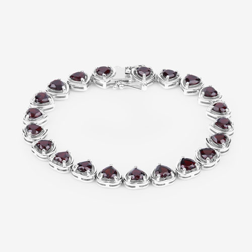 10.50 Carat Genuine Garnet .925 Sterling Silver Bracelet