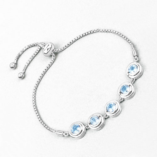 5.25 Carat Genuine Blue Topaz .925 Sterling Silver Bracelet