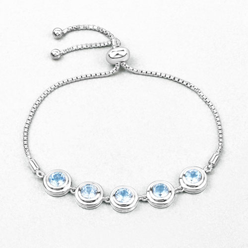 5.25 Carat Genuine Blue Topaz .925 Sterling Silver Bracelet