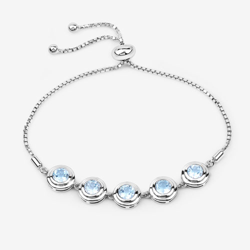 5.25 Carat Genuine Blue Topaz .925 Sterling Silver Bracelet