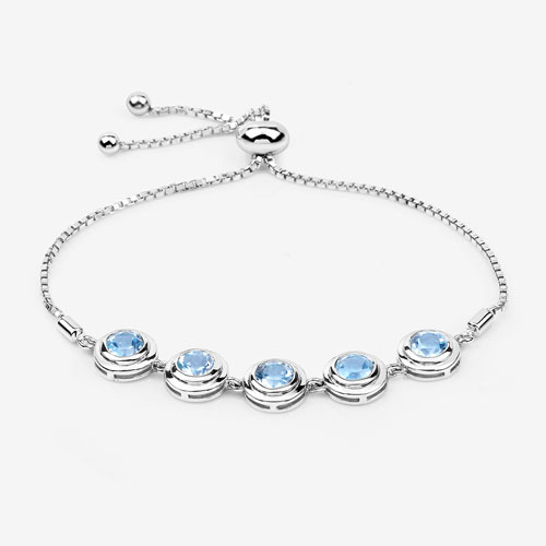 5.25 Carat Genuine Blue Topaz .925 Sterling Silver Bracelet