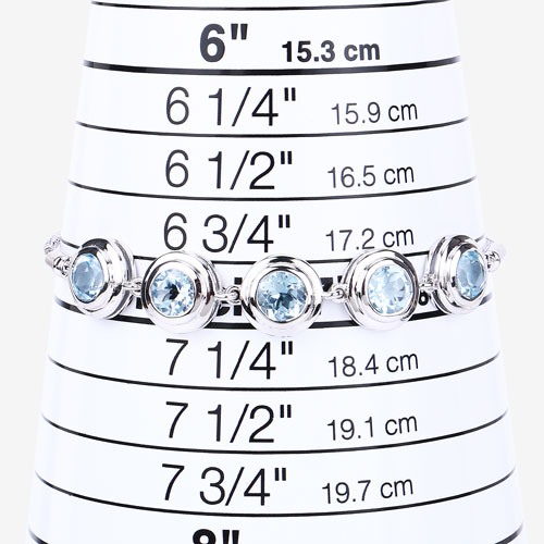 5.25 Carat Genuine Blue Topaz .925 Sterling Silver Bracelet