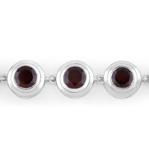 5.00 Carat Genuine Garnet .925 Sterling Silver Bracelet