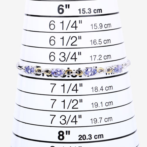 1.81 Carat Genuine Tanzanite and White Topaz .925 Sterling Silver Bracelet