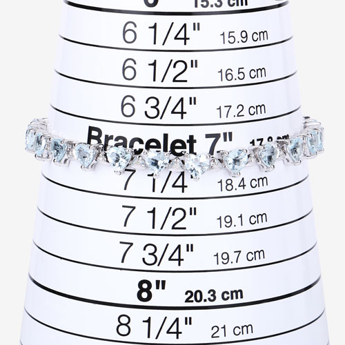7.71 Carat Genuine Aquamarine and White Diamond .925 Sterling Silver Bracelet