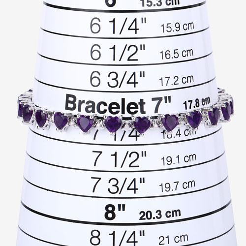 10.01 Carat Genuine Amethyst and White Diamond .925 Sterling Silver Bracelet