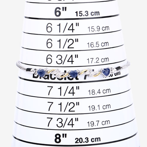 1.09 Carat Genuine Blue Sapphire and White Sapphire .925 Sterling Silver Bracelet