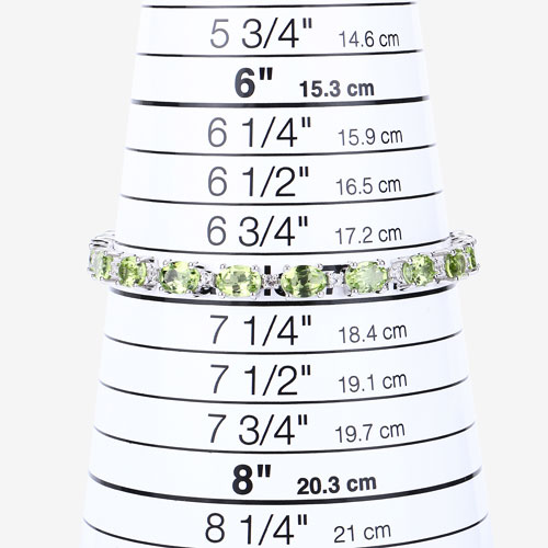 11.27 Carat Genuine Peridot and White Topaz .925 Sterling Silver Bracelet