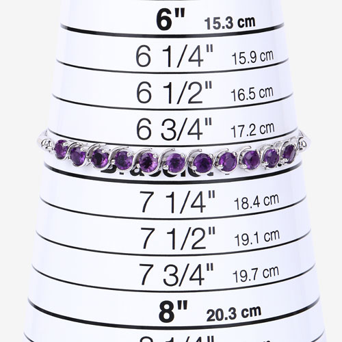2.64 Carat Genuine Amethyst .925 Sterling Silver Bracelet