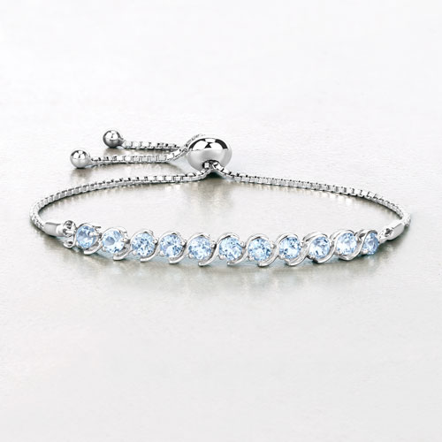 3.52 Carat Genuine Blue Topaz .925 Sterling Silver Bracelet