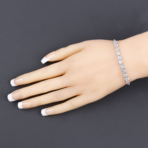 3.52 Carat Genuine Blue Topaz .925 Sterling Silver Bracelet