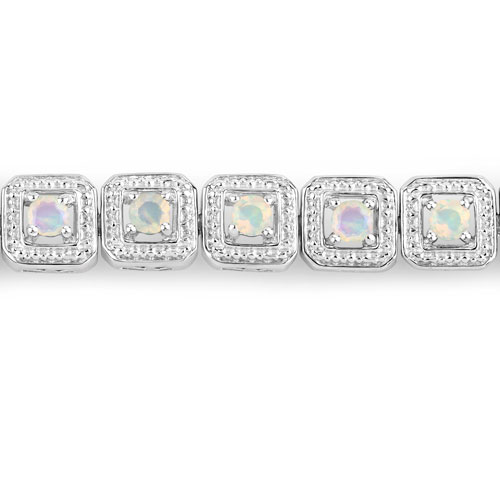 0.99 Carat Genuine Ethiopian Opal .925 Sterling Silver Bracelet