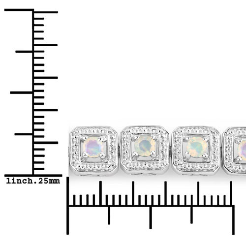 0.99 Carat Genuine Ethiopian Opal .925 Sterling Silver Bracelet