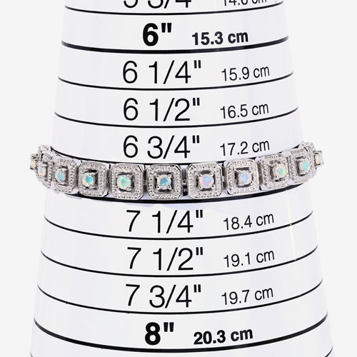 0.99 Carat Genuine Ethiopian Opal .925 Sterling Silver Bracelet