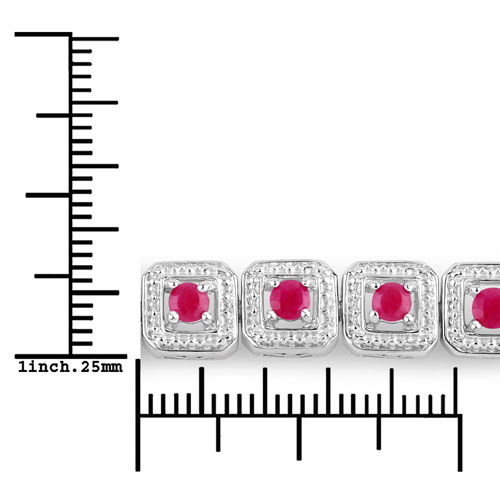 1.43 Carat Genuine Ruby .925 Sterling Silver Bracelet