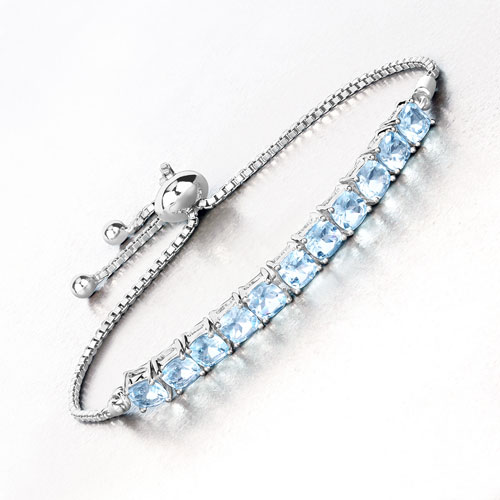 7.15 Carat Genuine Blue Topaz .925 Sterling Silver Bracelet