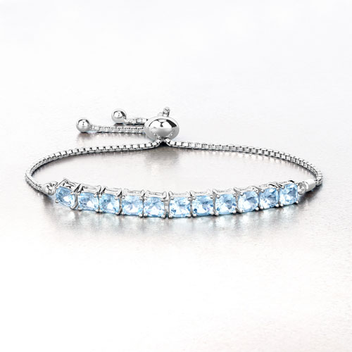 7.15 Carat Genuine Blue Topaz .925 Sterling Silver Bracelet