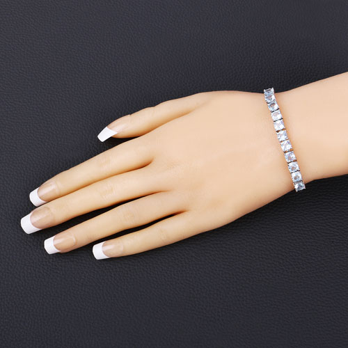 7.15 Carat Genuine Blue Topaz .925 Sterling Silver Bracelet