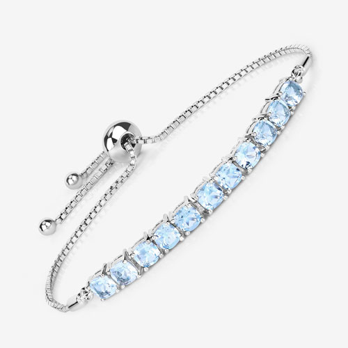 7.15 Carat Genuine Blue Topaz .925 Sterling Silver Bracelet