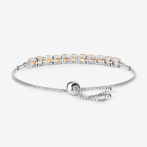 6.05 Carat Genuine Citrine .925 Sterling Silver Bracelet
