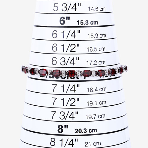 5.75 Carat Genuine Garnet and White Topaz .925 Sterling Silver Bracelet