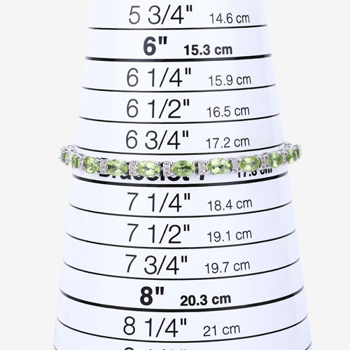 4.65 Carat Genuine Peridot and White Topaz .925 Sterling Silver Bracelet