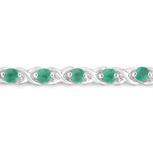 0.72 Carat Genuine Emerald .925 Sterling Silver Bracelet