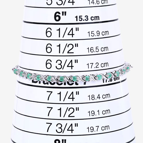 0.72 Carat Genuine Emerald .925 Sterling Silver Bracelet