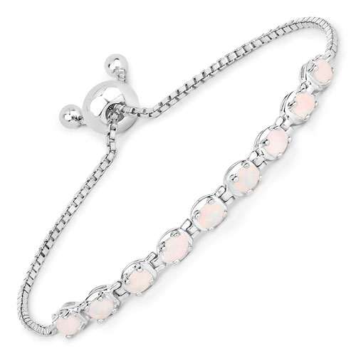 Bracelets-0.90 Carat Genuine Ethiopian Opal .925 Sterling Silver Bracelet