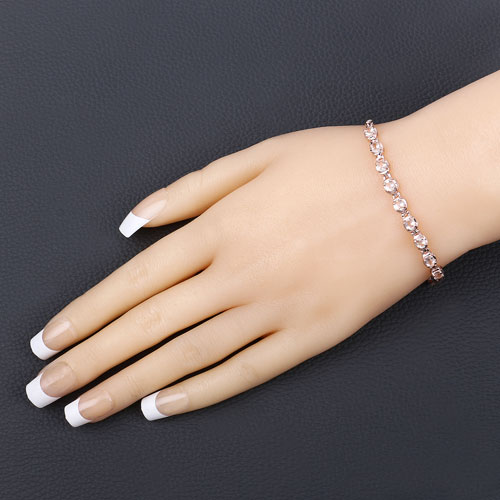 1.35 Carat Genuine Morganite .925 Sterling Silver Bracelet