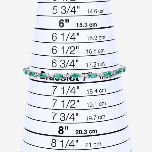 3.86 Carat Genuine Zambian Emerald and White Diamond 14K White Gold Bracelet