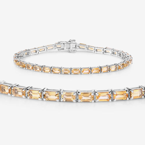 12.80 Carat Genuine Citrine .925 Sterling Silver Bracelet