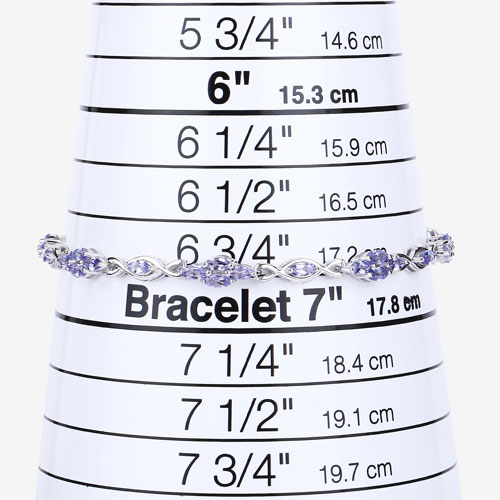 3.20 Carat Genuine Tanzanite .925 Sterling Silver Bracelet