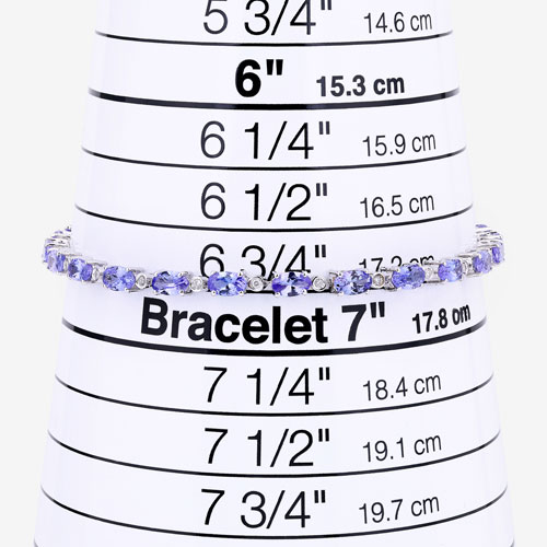 5.18 Carat Genuine Tanzanite and White Diamond 14K White Gold Bracelet