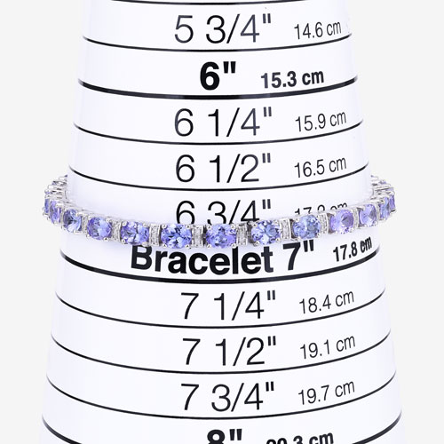 8.51 Carat Genuine Tanzanite and White Diamond 14K White Gold Bracelet