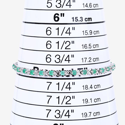 1.65 Carat Genuine Emerald .925 Sterling Silver Bracelet