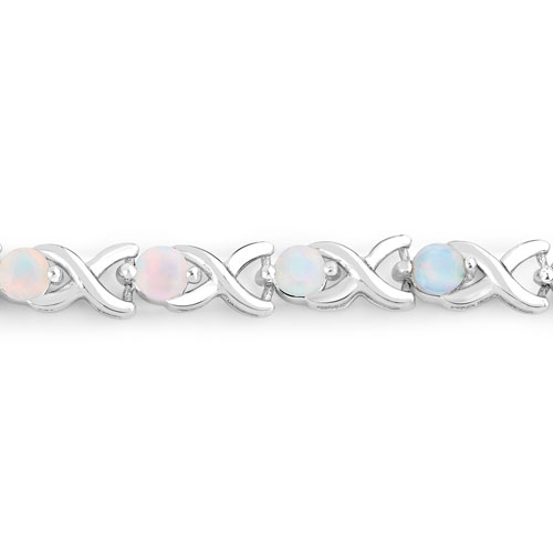 0.81 Carat Genuine Ethiopian Opal .925 Sterling Silver Bracelet