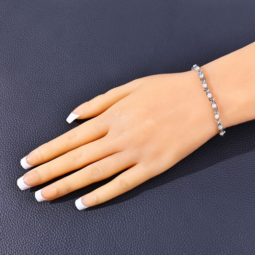 0.81 Carat Genuine Ethiopian Opal .925 Sterling Silver Bracelet
