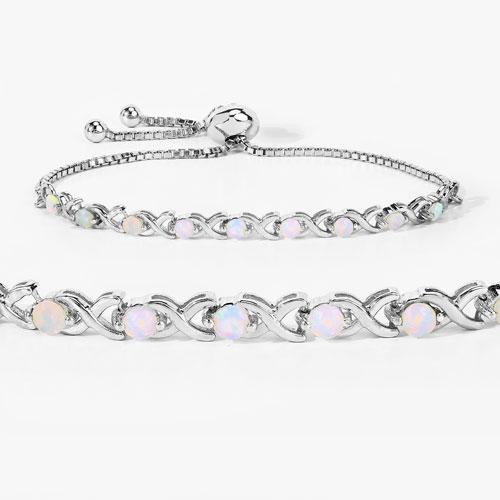 0.81 Carat Genuine Ethiopian Opal .925 Sterling Silver Bracelet