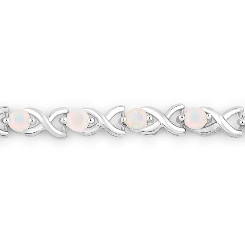 2.16 Carat Genuine Ethiopian Opal .925 Sterling Silver Bracelet