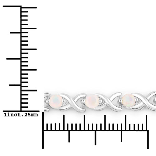 2.16 Carat Genuine Ethiopian Opal .925 Sterling Silver Bracelet
