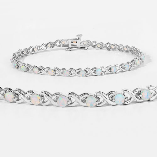 2.16 Carat Genuine Ethiopian Opal .925 Sterling Silver Bracelet