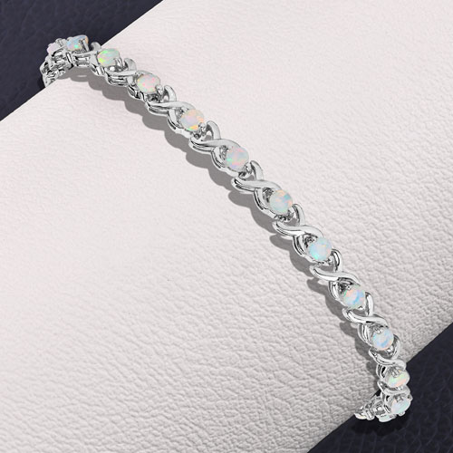 2.16 Carat Genuine Ethiopian Opal .925 Sterling Silver Bracelet