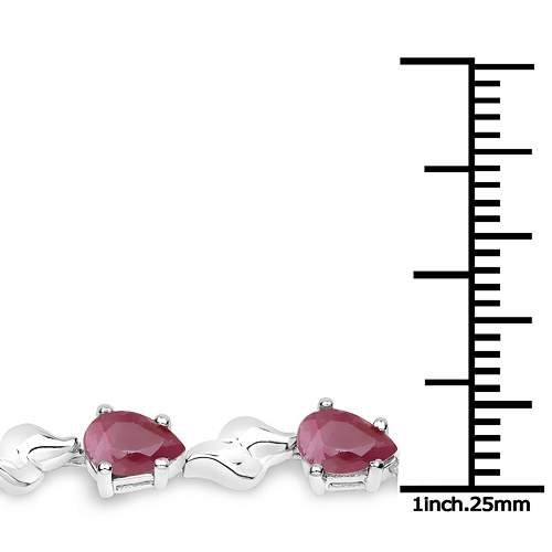 5.85 Carat Genuine Ruby .925 Sterling Silver Bracelet